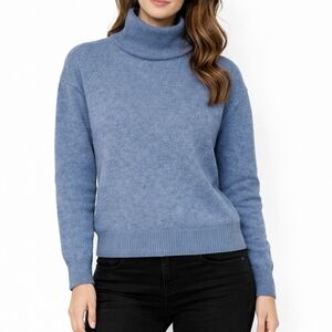 Yves Saint Laurent Soft Blue Turtleneck Sweater